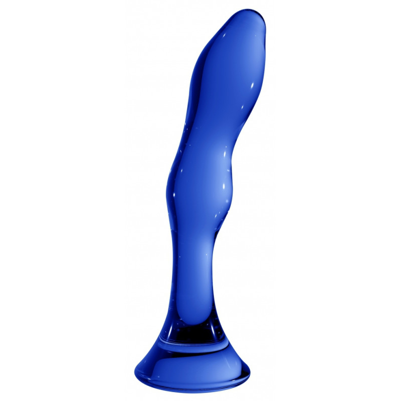 CHRYSTALINO Gode en verre Gallant Bleu 16 x 3.4cm